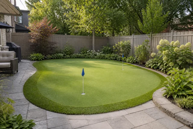 Representative backyard putting green